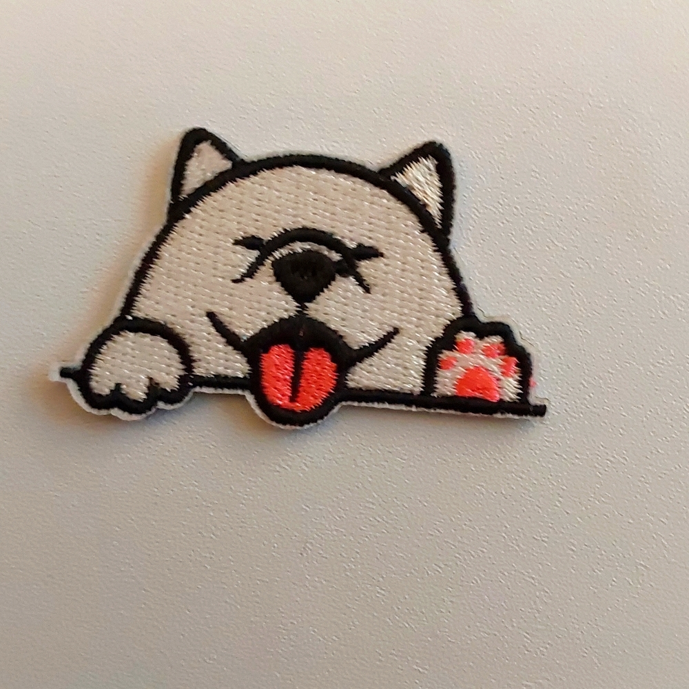 Peekabo Dog Iron On Patch